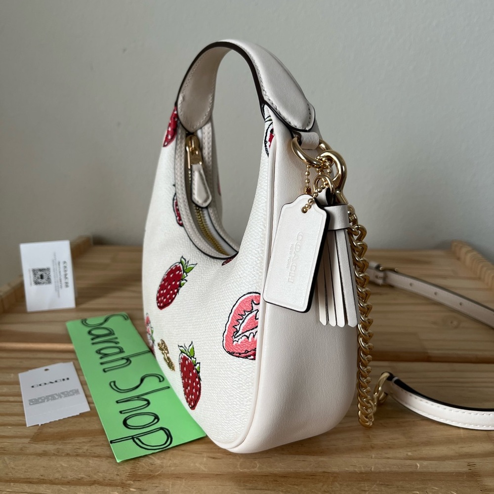 ✅Coach Carmen Mini Crossbody Bag With Strawberry Printed - Picture 5 of 14